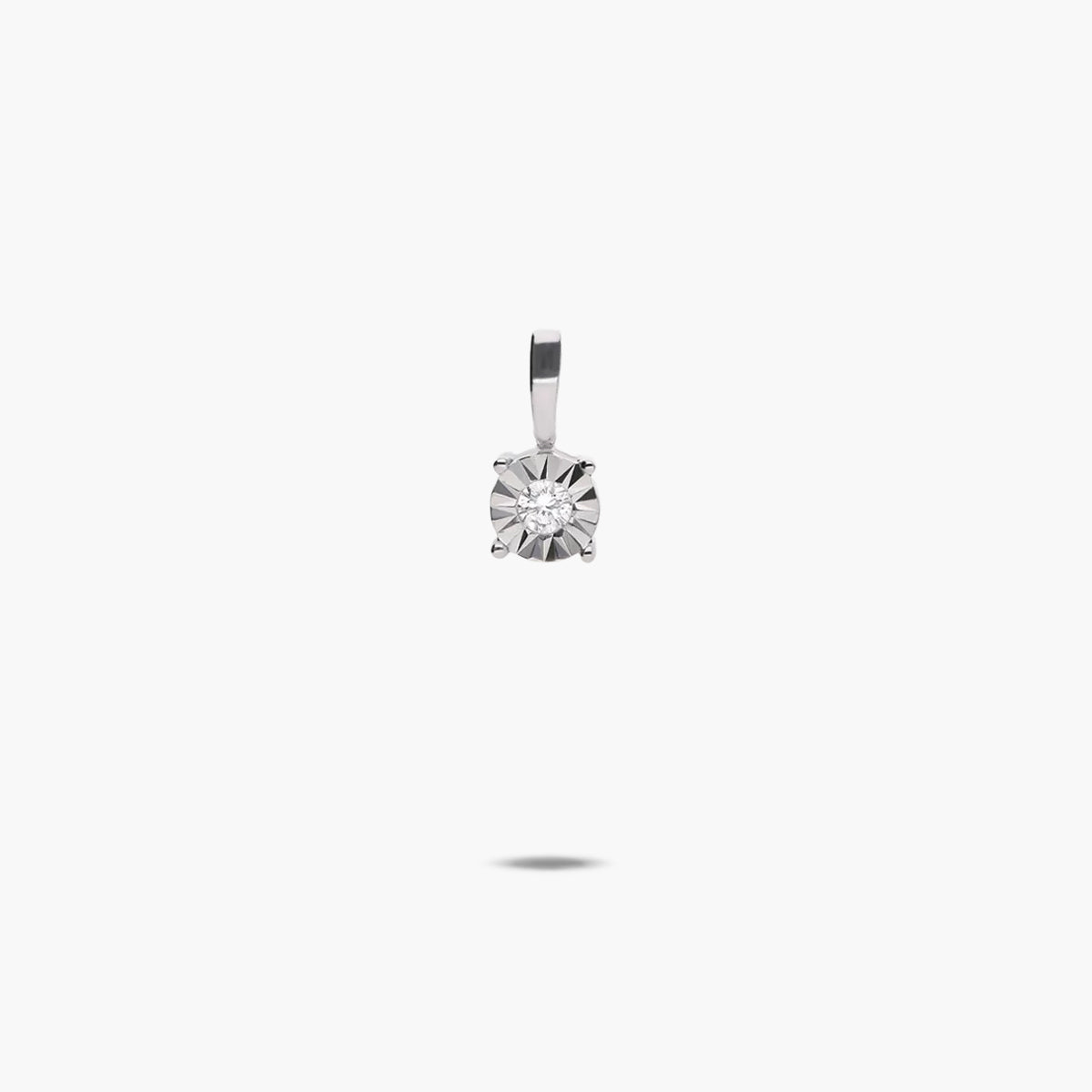 Colgante diamante natural 0.02 ct. de oro blanco 18K 3 mm