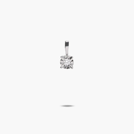 Colgante diamante natural 0.02 ct. de oro blanco 18K 3 mm