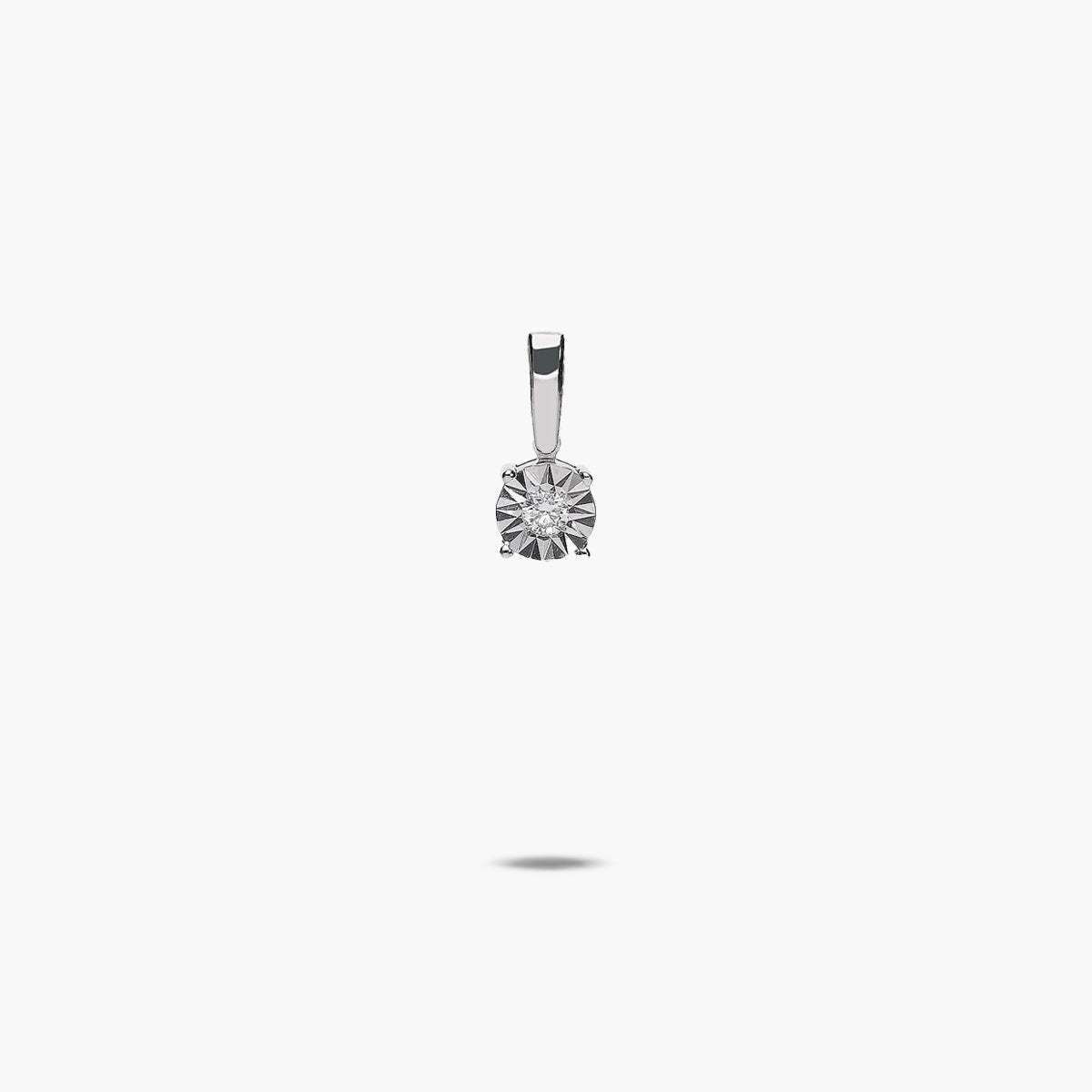 Colgante diamante natural 0.05 ct. de oro blanco 18K 5 mm