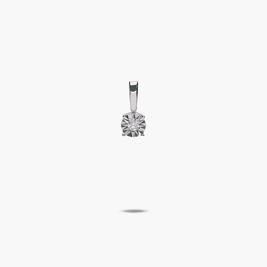 Colgante diamante natural 0.05 ct. de oro blanco 18K 5 mm