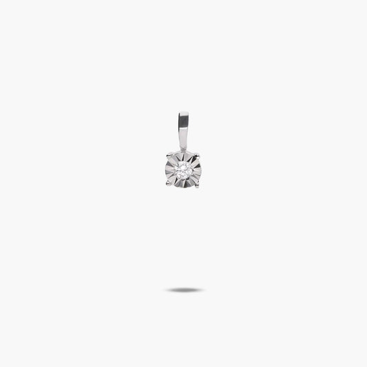 Colgante diamante natural 0.09 ct. de oro blanco 18K 6 mm