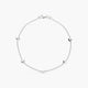 Pulsera de oro blanco 18K diamante natural 0.03 corazones ct. 18 cm