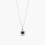 Collar de oro blanco 18K diamante natural 0.15 ct. zafiro 8 mm LADY