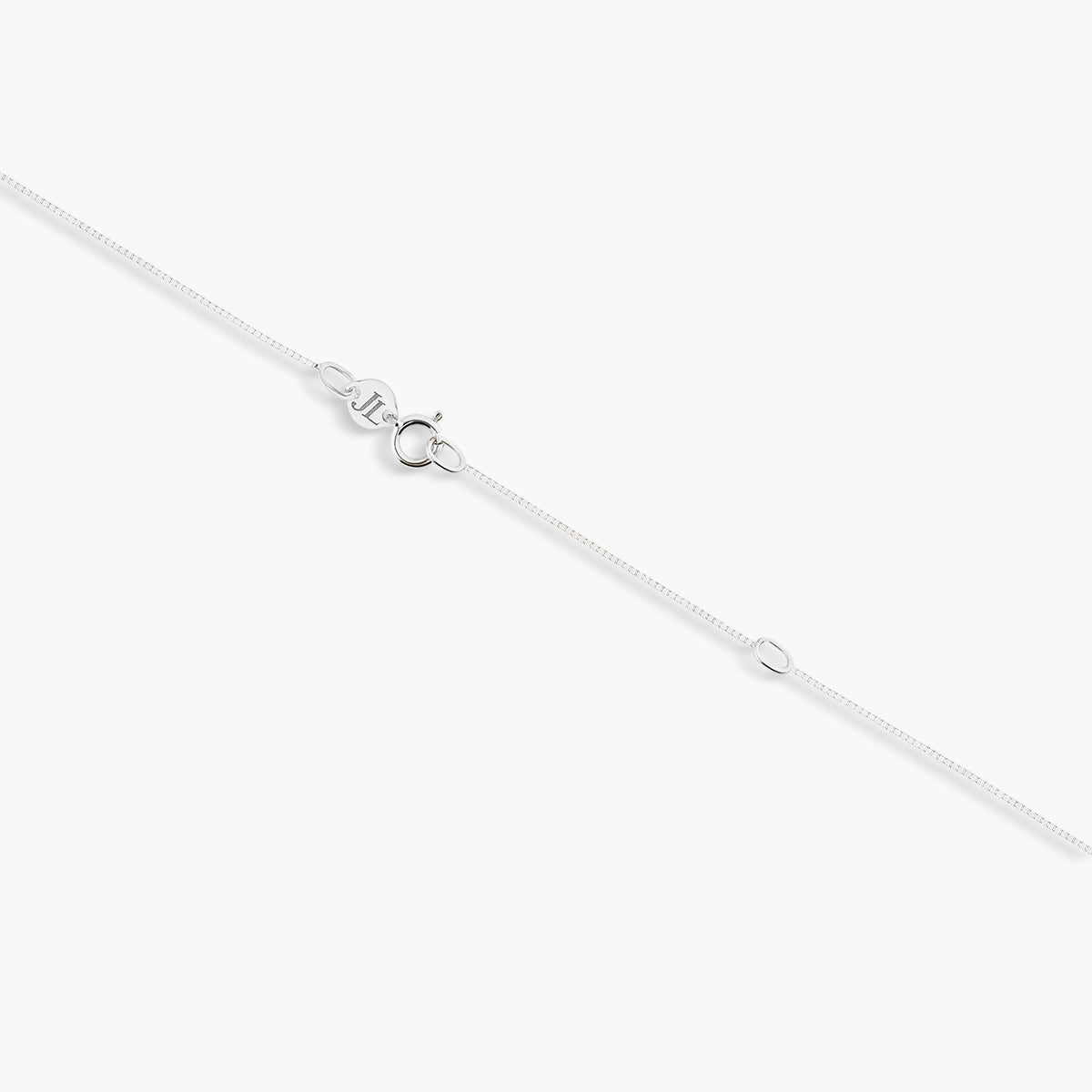 Collar de oro blanco 18K diamante natural 0.15 ct. zafiro 8 mm LADY