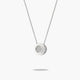 Collar de oro blanco 18K diamante natural 0.09 ct. 7 mm