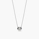 Collar de oro blanco 18K diamante natural 0.06 ct. 6 mm