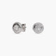 Pendientes redondos de oro blanco 18K diamante natural 0.43 ct. 3 mm