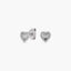 Pendientes corazón de oro blanco 18K diamante natural 0.14 ct. 6 mm