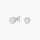 Pendientes redondos de oro blanco 18K diamante natural 0.40 ct. 6 mm