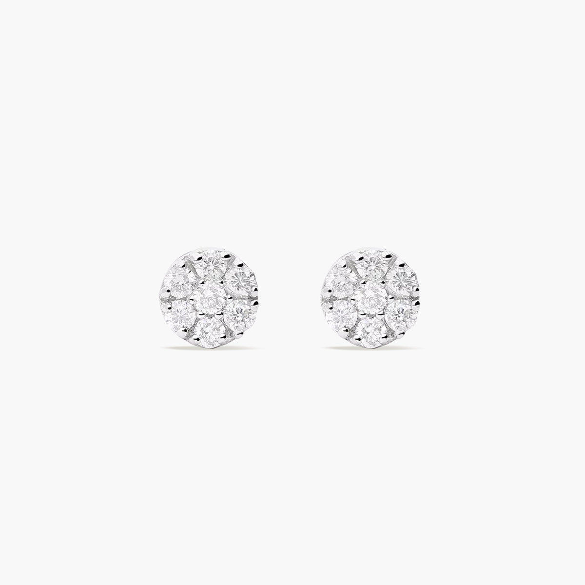 Pendientes redondos de oro blanco 18K diamante natural 0.40 ct. 6 mm