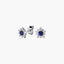 Pendientes redondos de oro blanco 18K diamante natural 0.29 ct. zafiro 7 mm LADY