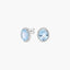 Pendientes de oro blanco 18K diamante natural 0.22 ct. topacio azul 7 mm OCEAN