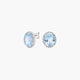 Pendientes de oro blanco 18K diamante natural 0.22 ct. topacio azul 7 mm OCEAN