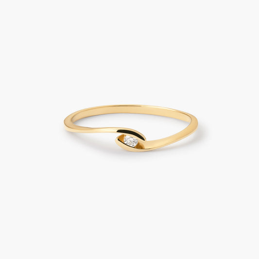 Anillo de oro 18K diamante natural 0.03 ct. GRAVITY