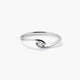 Anillo de oro blanco 18K diamante natural 0.07 ct. GRAVITY