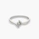 Anillo de oro blanco 18K diamante natural 0.1 ct. SWIRL