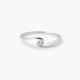 Anillo de oro blanco 18K diamante natural 0.1 ct. GRAVITY