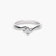 Anillo de oro blanco 18K diamante natural 0.15 ct. SWIRL