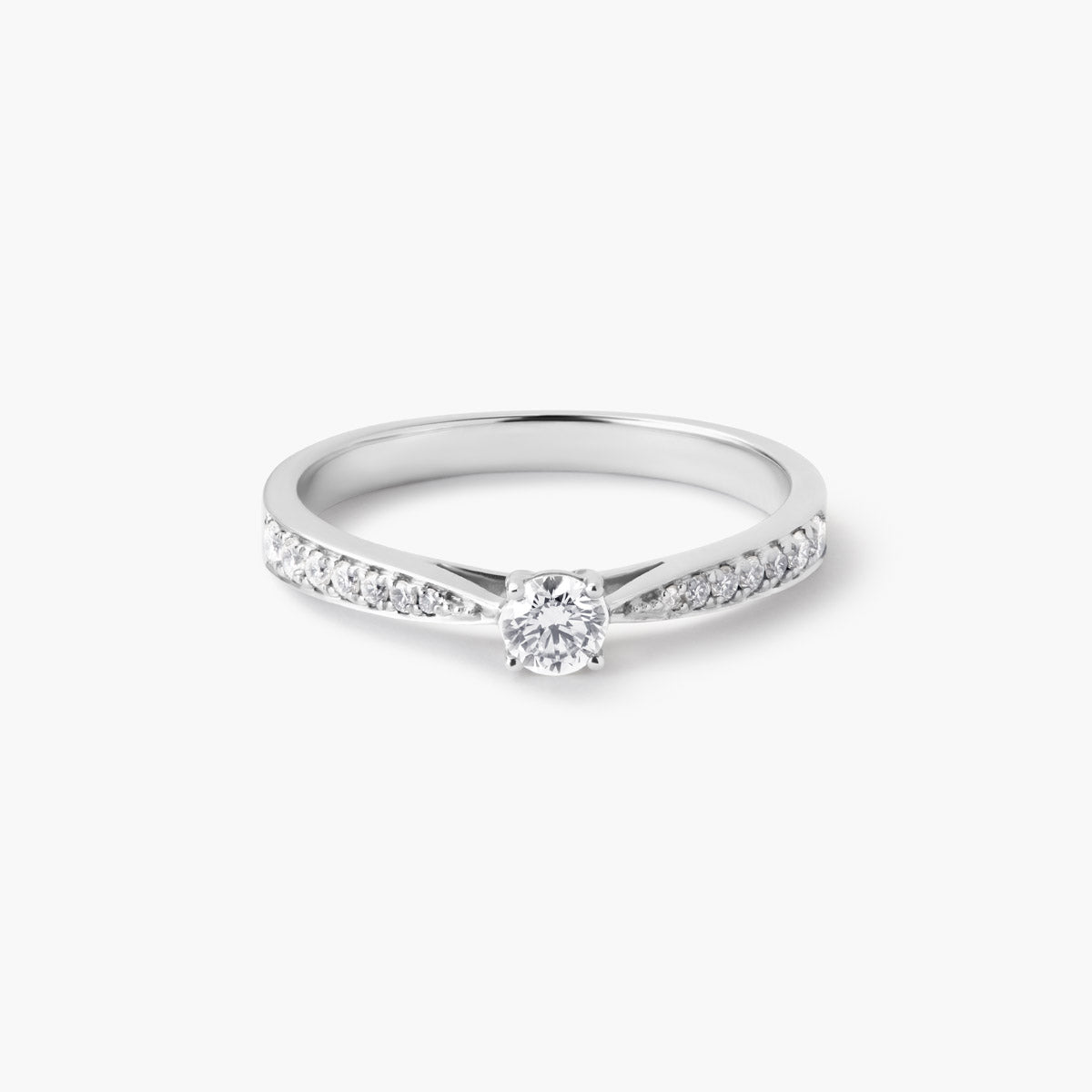 Anillo de oro blanco 18K diamante natural 0.33 ct. COMET
