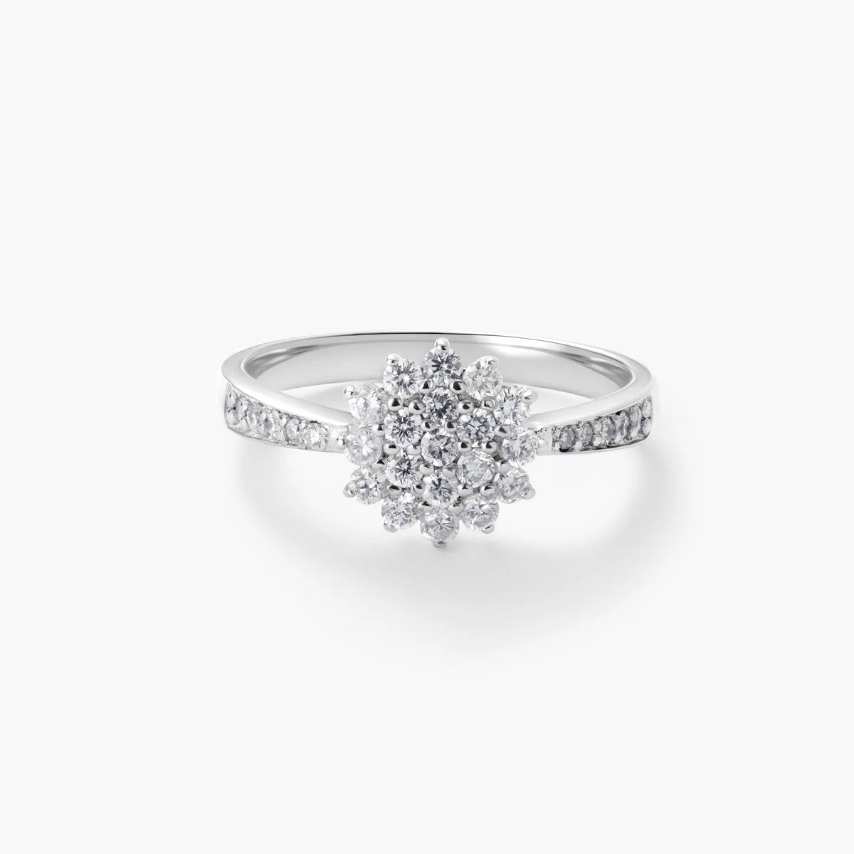 Anillo de oro blanco 18K diamante natural 0.43 ct. FLORIENTAL