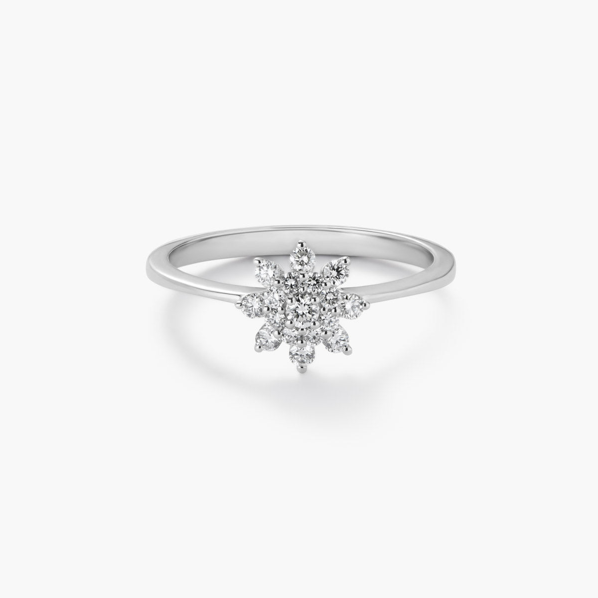 Anillo de oro blanco 18K diamante natural 0.26 ct.
