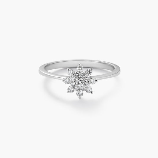 Anillo de oro blanco 18K diamante natural 0.26 ct.
