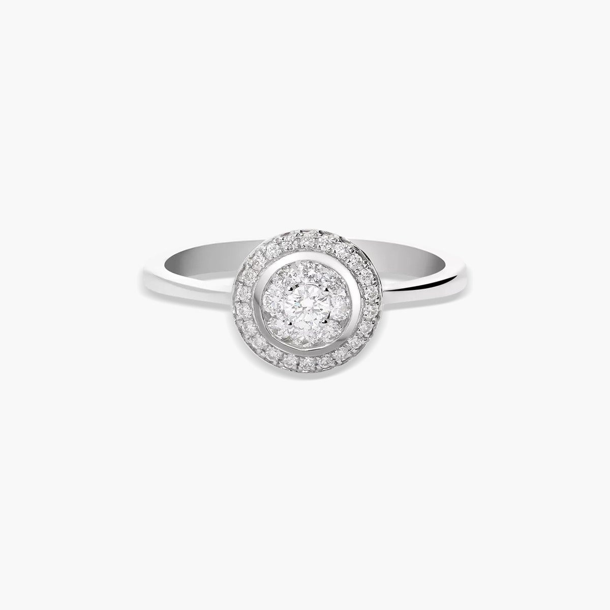 Anillo de oro blanco 18K diamante natural 0.27 ct. 