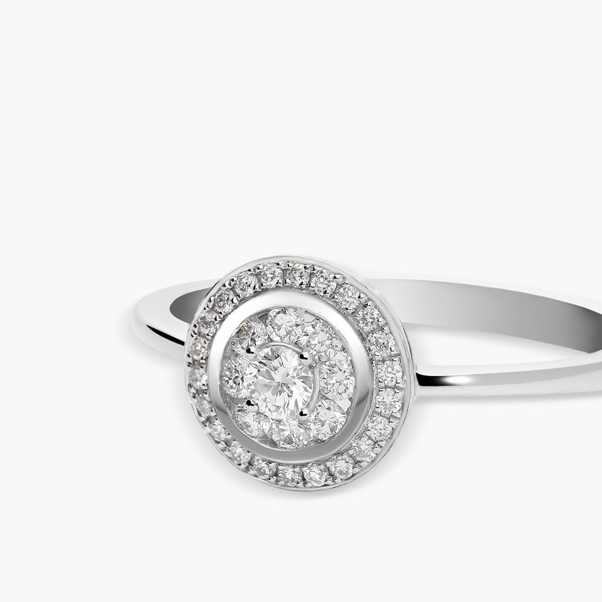 Anillo de oro blanco 18K diamante natural 0.27 ct. 