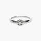 Anillo de oro blanco 18K diamante natural 0.168 ct.