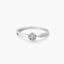 Anillo de oro blanco 18K diamante natural 0.15 ct. 