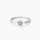 Anillo de oro blanco 18K diamante natural 0.15 ct. 