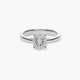 Anillo de oro blanco 18K diamante natural 0.1 ct. 