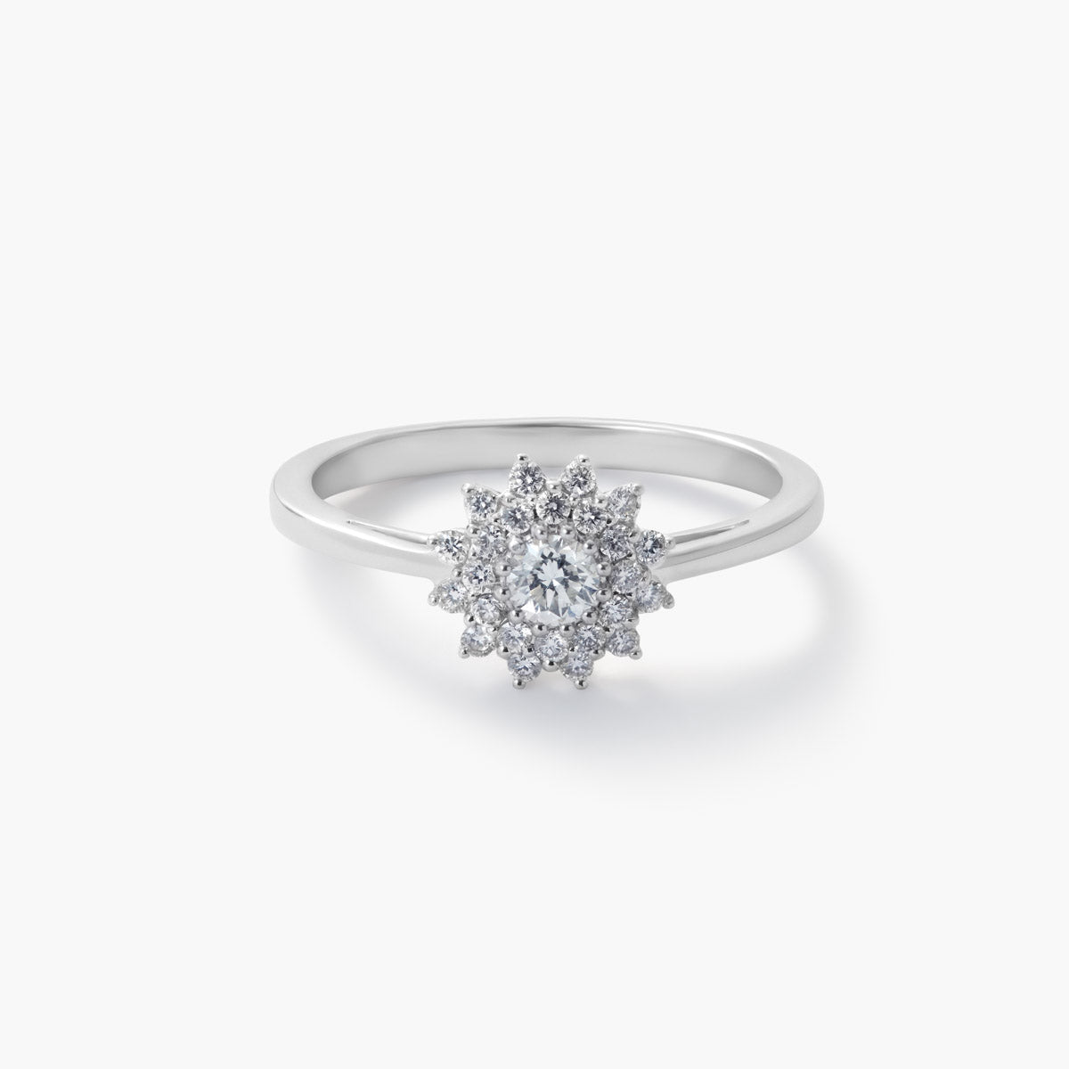 Anillo de oro blanco 18K diamante natural 0.35 ct. FLORIENTAL