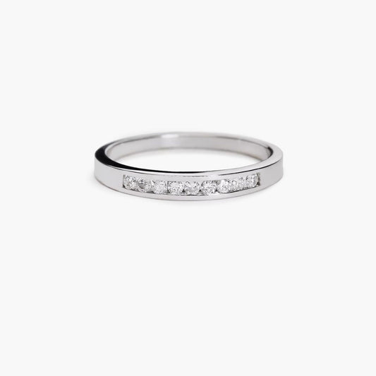 Anillo de oro blanco 18K diamante natural 0.18 ct. METEOROIDS