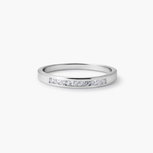 Anillo de oro blanco 18K diamante natural 0.15 ct. METEOROIDS