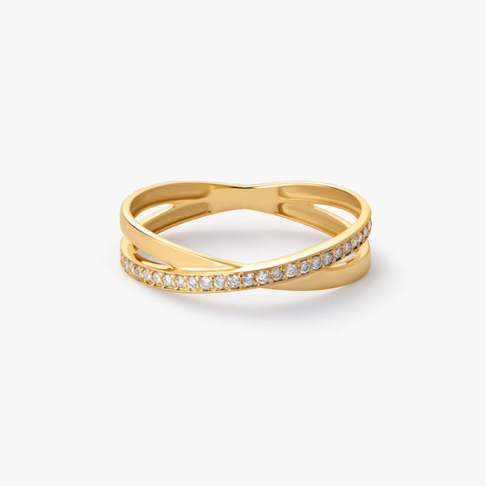 Anillo de oro 18K diamante natural 0.13 ct.