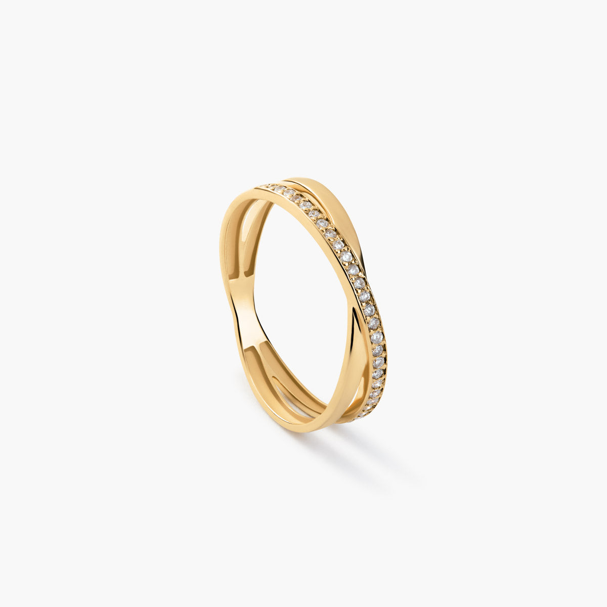 Anillo de oro 18K diamante natural 0.13 ct.