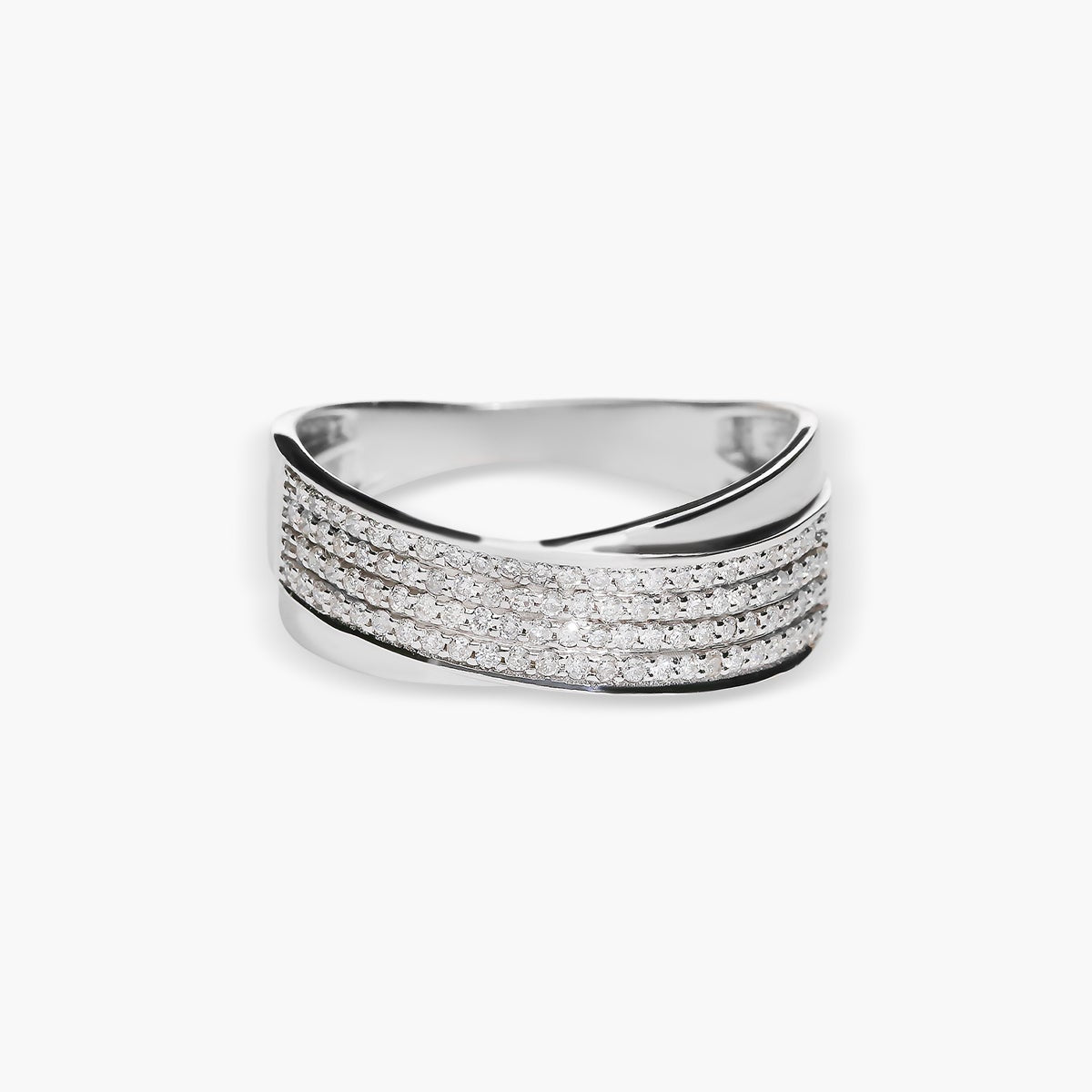 Anillo de oro blanco 18K diamante natural 0.46 ct. 