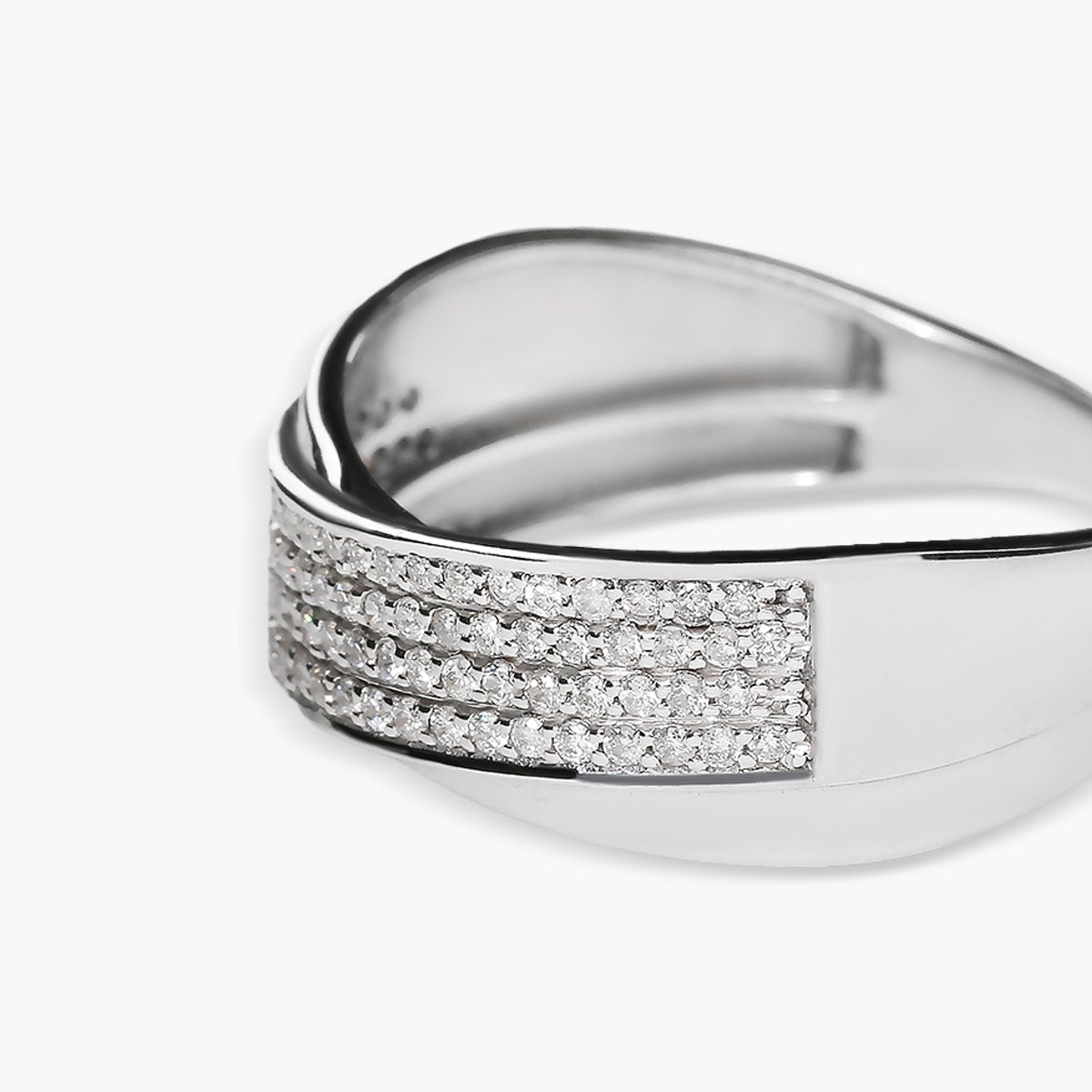 Anillo de oro blanco 18K diamante natural 0.46 ct. 