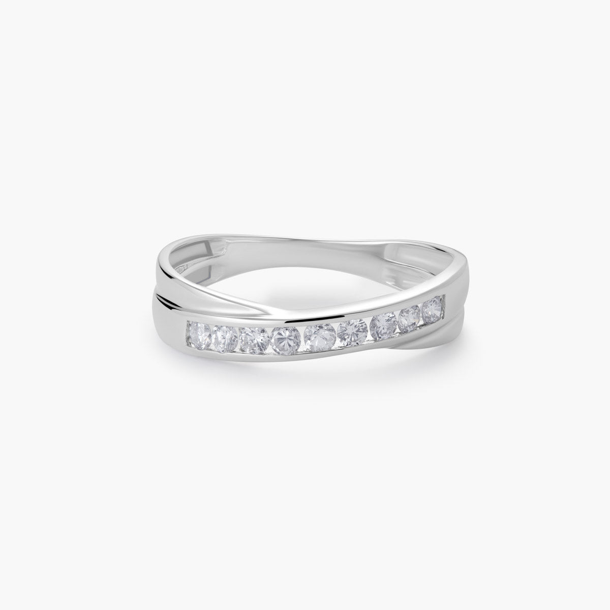 Anillo de oro blanco 18K diamante natural 0.315 ct.
