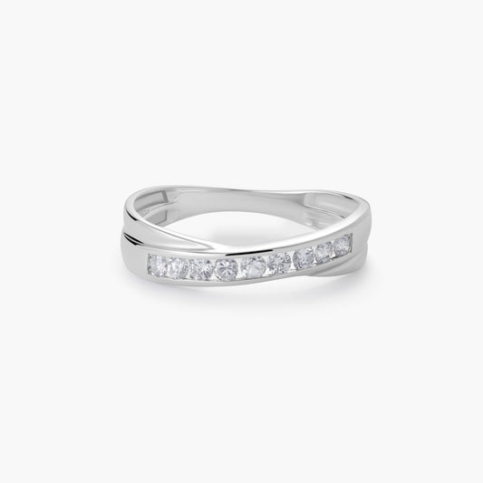 Anillo de oro blanco 18K diamante natural 0.315 ct.