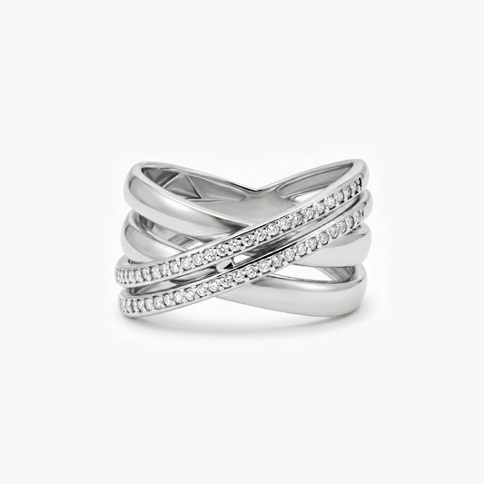 Anillo de oro blanco 18K diamante natural 0.25 ct. STARLACE