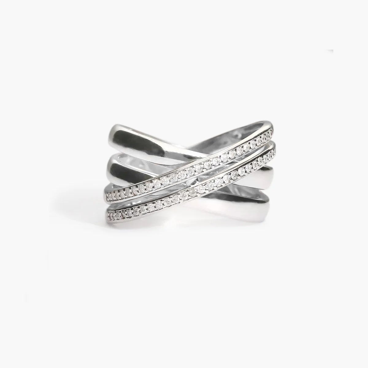 Anillo de oro blanco 18K diamante natural 0.25 ct. STARLACE
