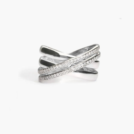 Anillo de oro blanco 18K diamante natural 0.25 ct. STARLACE