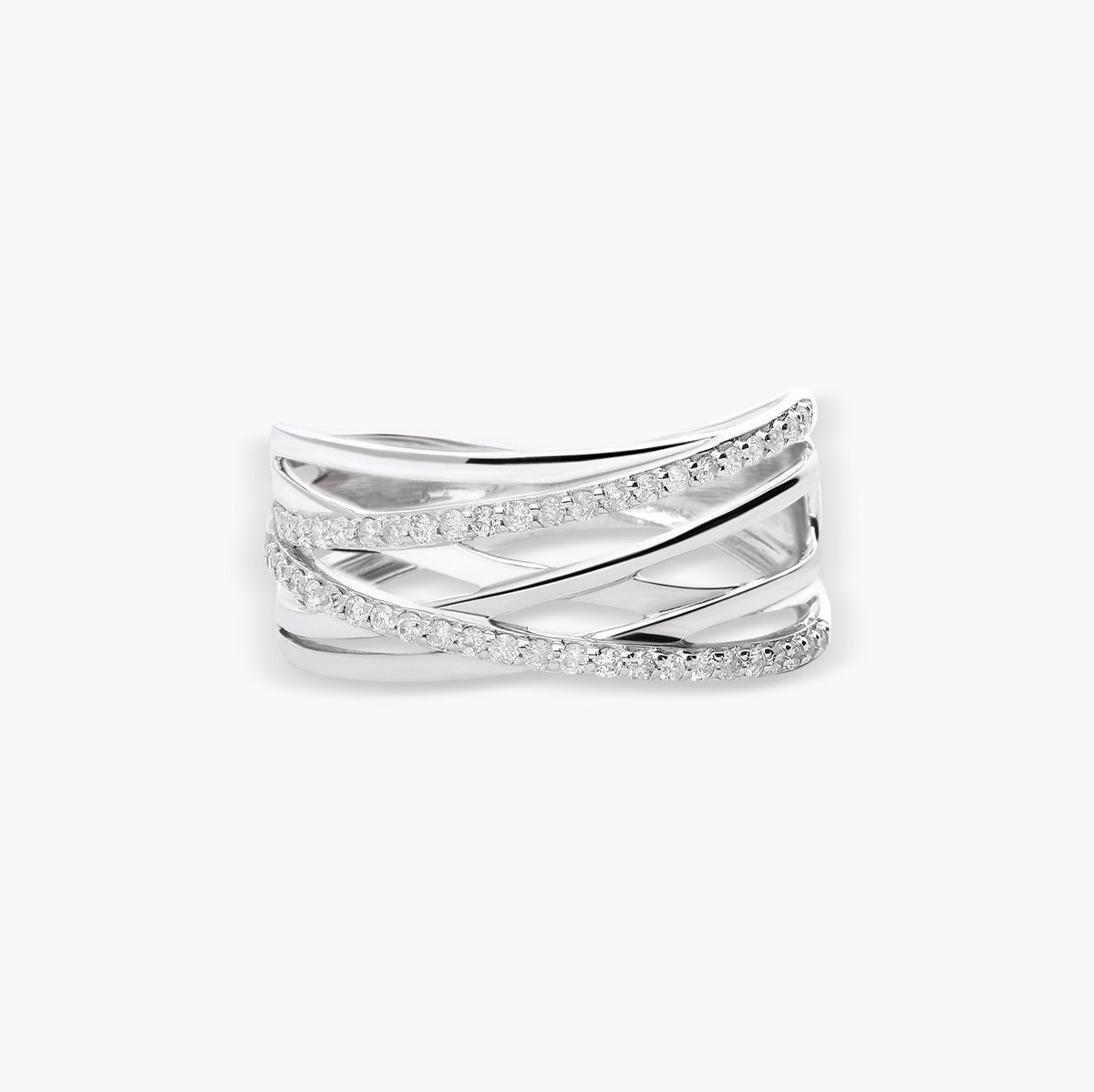 Anillo de oro blanco 18K diamante natural 0.22 ct. STARLACE