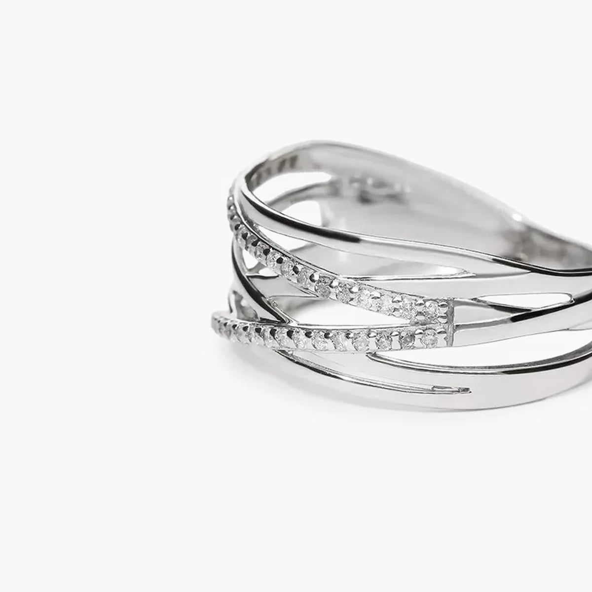 Anillo de oro blanco 18K diamante natural 0.22 ct. STARLACE