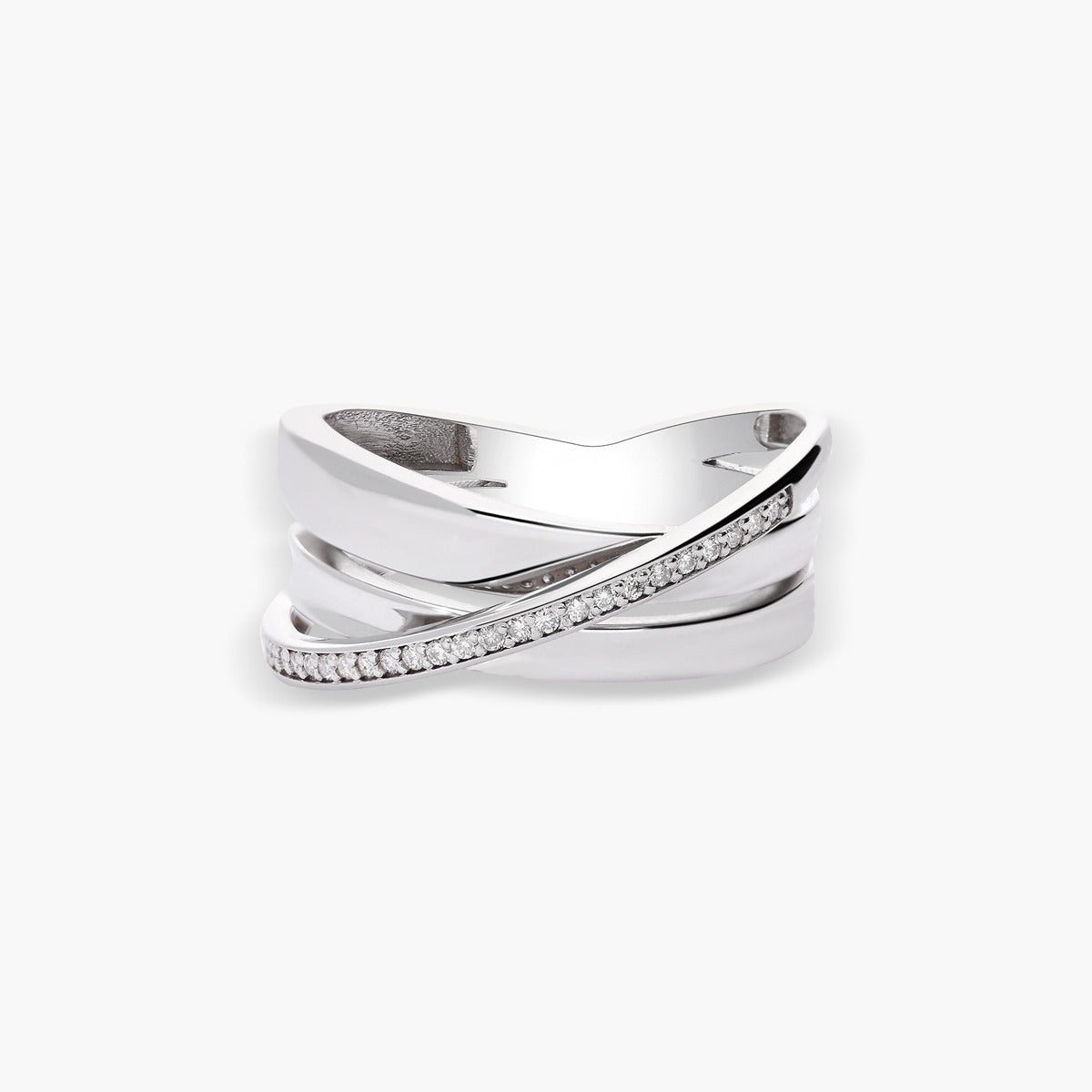 Anillo de oro blanco 18K diamante natural 0.125 ct. STARLACE