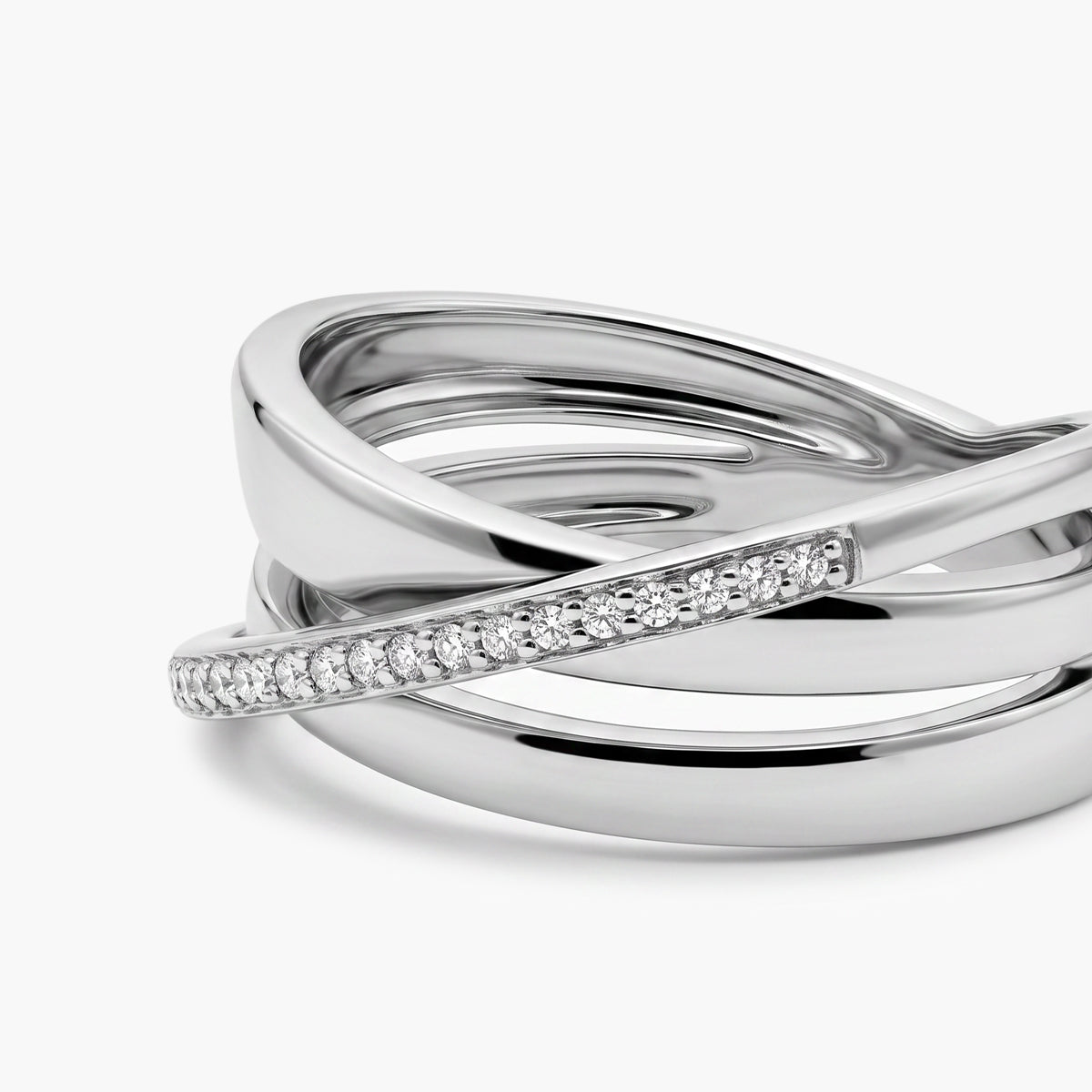 Anillo de oro blanco 18K diamante natural 0.125 ct. STARLACE