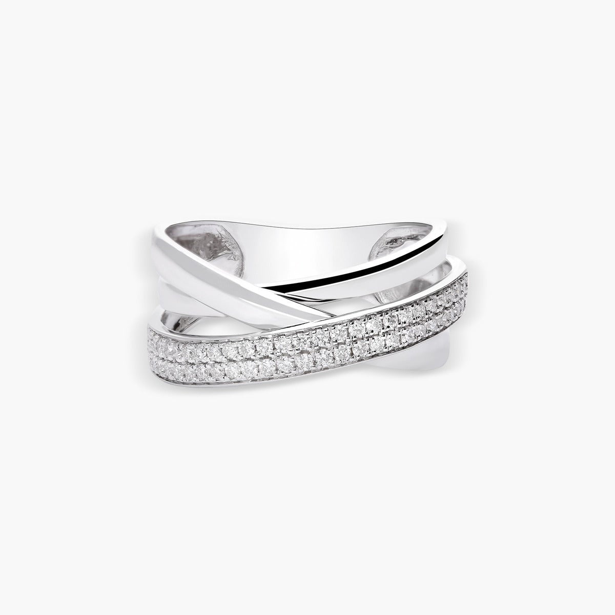 Anillo de oro blanco 18K diamante natural 0.3 ct.