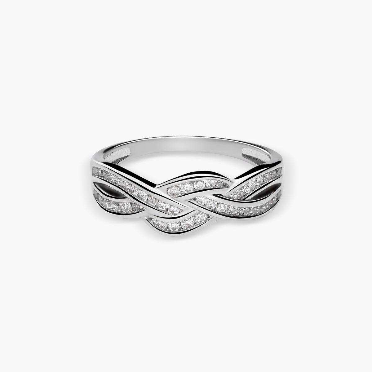 Anillo de oro blanco 18K diamante natural 0.33 ct.